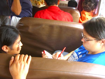 7-Maria drawing a little girl on the bus